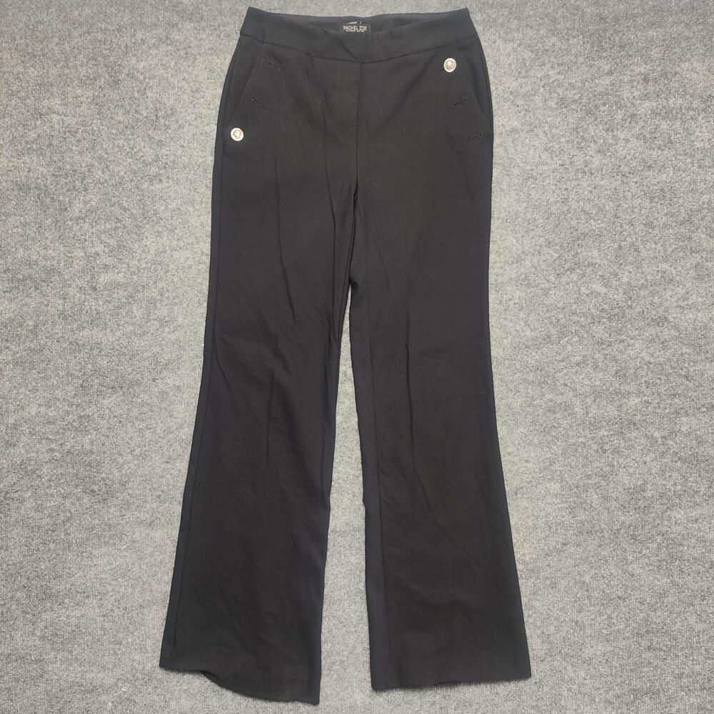 Rachel Zoe Pants Womens 4 Black Crepe Wide Leg Sailor Button Dress Workwear